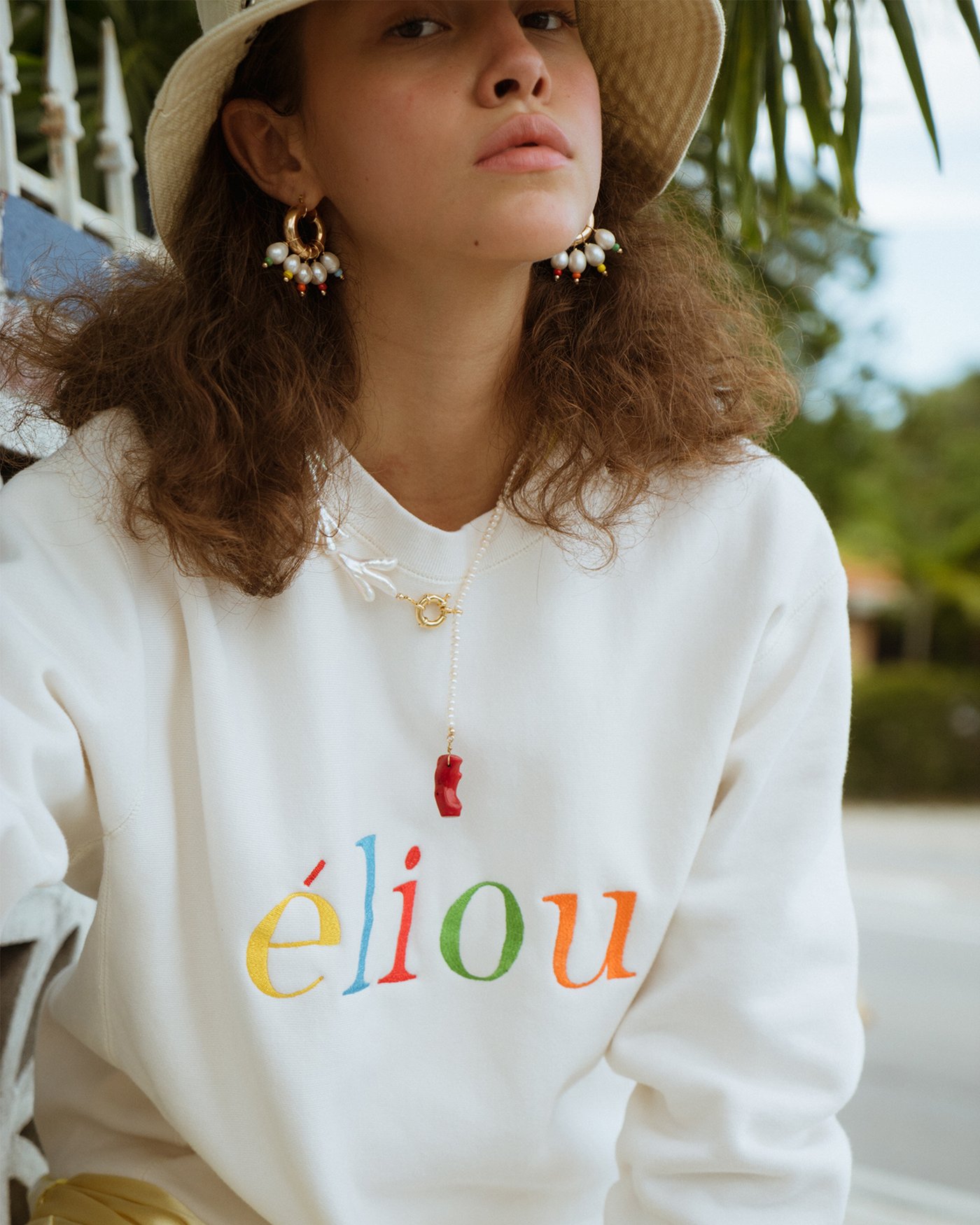 eliou (エリュー) Remmy グリーンネックレス パールビーズ eliou